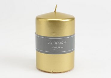 Bougie cylindre or scintillant (Petit Modèle)